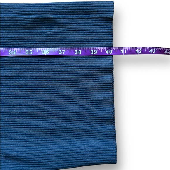 Aritzia Wilfred Dark Gray Blue High Neck Sleeveless Ribbed Maxi Dress Size Small - Picture 4 of 7